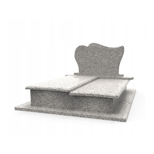 Magnifique pierre tombale double en granit arrondie, gris clair premium, élégante et digne, pour commémoration. - Product Image 1