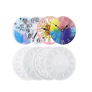 7Pcs Numeri Romani Numeri Arabi Orologio Stampo In Silicone per Resina Epossidica FAI DA TE Monili Che Fanno Orologio Stampo In Resina