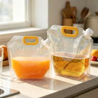 Sac d'eau pliable pour l'extérieur, pochette transparente avec bec verseur, sac d'emballage épais pour liquides et boissons de qualité alimentaire