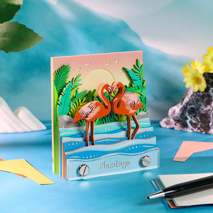 Bloc de Notas 2D con Diseño de Flamenco, Bloc de Notas de Papel Tallado en 2D, Calendario Artístico, Bloc de Notas Adhesivo para Oficina, Hogar y Regalos - Product Image 2