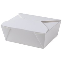 Boîte alimentaire rectangulaire jetable en carton blanc de style occidental pour emporter, emballage bento, restauration rapide, conteneur commercial pour nouilles et riz
