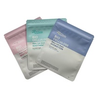 Pochette d'emballage personnalisée bleue et blanche avec fermeture éclair pour les marques de snacks et de friandises pour animaux, avec film souple imprimé en couleur