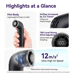 Handheld Pocket Portable <b>Mini</b> High Speed Digital Display <b>USB</b> Turbo <b>Fan</b> Bladeless Wearable Silent Private Mold Wholesale - Product Image 6