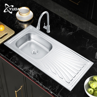Évier de cuisine multifonction en acier inoxydable 304 de style moderne, lavabo pratique pour le lavage des mains, évier de cuisine