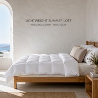 Couette matelassée légère d'été Xueruisha 50% duvet de canard blanc, rafraîchissante, respirante, écologique, en coton anti-déchirure, matelassage en boîte