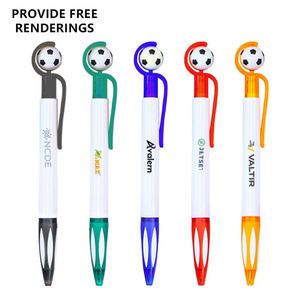 Animal Soccer Ball-Shaped Logo Retractable Ballpoint Black Ink UV Printing 1.0mm Writing Width Plastic Material <b>Novelty</b> - Product Image 1