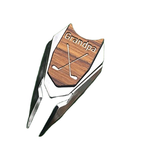 Акция июня горячая Распродажа дедушка гравировка подарок для гольфа Divot инструмент и маркер мяча из тикового дерева