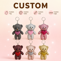 Porte-clés en peluche ours scintillant 6 couleurs, pendentif mignon en velours doux pour sac, breloque cœur pour sac, sac à main, clés de voiture, décoration