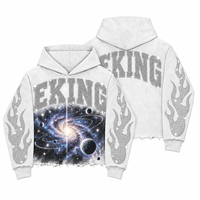 Produsen Pakaian Streetwear, Desain Grafis DTG Custom Distressed, Hoodie Berhias Rhinestone, Pullover Felpa Con Cappuccio