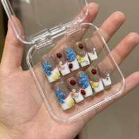 Uñas Acrílicas Francesas Clásicas 3D de Alta Calidad, Uñas Postizas de Estilo Francés, Uñas Postizas de Última Moda