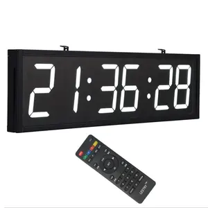 Reloj LED de pared con control remoto, reloj de pared de tamaño grande personalizado con pantalla de sincronización Digital del fabricante