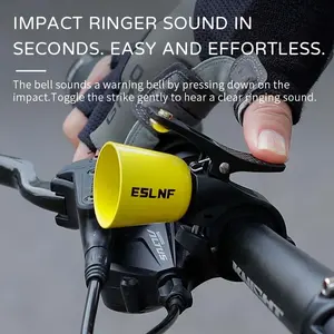 YS ESLNF-1B Senior Cycling Handlebar <strong>Bell</strong> Loud Sound Colorful Yellow/Pink/<strong>Blue</strong> Copper &amp; Nylon Mini Bike Horn for Outdoor Use - Product Image 5