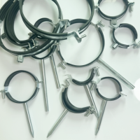 Collier de serrage métallique métrique robuste RK PCWR-07, boulon M8, support de tuyau réglable, boulons en acier galvanisé revêtus de caoutchouc