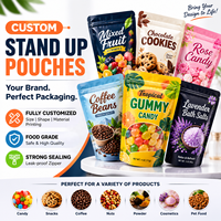 Sachets personnalisés imprimés avec fermeture éclair refermable pour café, bonbons, snacks, noix, poudre, aliments pour animaux et emballages cosmétiques