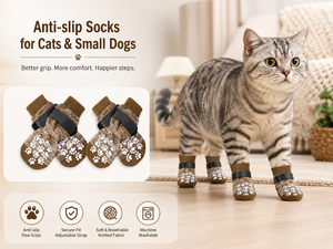 Calcetines de Invierno para Perros Pequeños, Medianos y Grandes, Calcetines Protectores de Patas Cálidos, Botas Antideslizantes para Perros, Protección para Pisos Interiores - Product Image 3