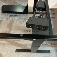 Table élévatrice ergonomique réglable en hauteur pour un seul utilisateur Base électrique 2 pieds Cadre de bureau Getup