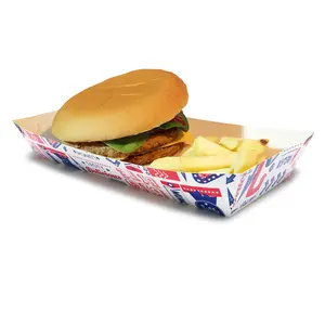 Wholesale takeaway disposable barbecue fried chicken snack paper plate kraft paper packing box for picnic camping