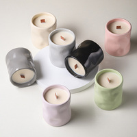 Bougie en céramique réutilisable, récipient décoratif, forme unique, pot en céramique, bougie d'aromathérapie, bougie longue durée, cadeau pour femmes