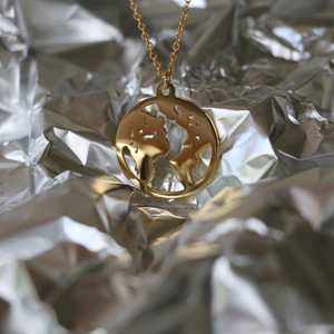 Collier avec pendentif en acier inoxydable, chaîne <span class=keywords><strong>de</strong></span> clavicule, avec Protection délicate <span class=keywords><strong>de</strong></span> <span class=keywords><strong>la</strong></span> <span class=keywords><strong>terre</strong></span>, <span class=keywords><strong>de</strong></span> l'univers et <span class=keywords><strong>de</strong></span> <span class=keywords><strong>la</strong></span> <span class=keywords><strong>carte</strong></span> du monde, nouvelle tendance, - Product Image 5