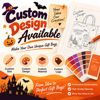 Sacs de courses personnalisés pour Halloween, sacs en papier cartonné blanc avec votre propre logo pour les cadeaux saisonniers, les fournitures de fête et l'emballage de détail