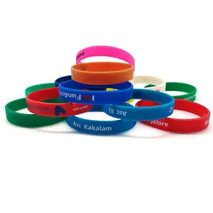 Make Your Own Logo Waterproof Debossed Printing Silicone Custom Wristbands Rubber Events Festival Bracelets