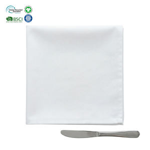 Custom Size Poly Cotton White Square Cloth Napkins Hemmed Edge Reusable for Hotel & Restaurant Fine <b>Dining</b> Use <b>Table</b> Decoration - Product Image 1