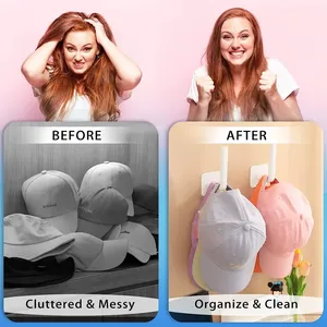 Support mural de rangement imperméable pour casquettes de baseball en gros, organisateur de chouchous et accessoires - Product Image 2