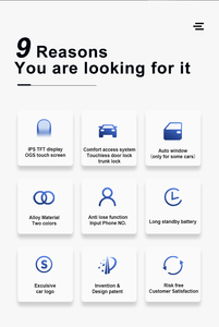 Công nghệ màu đen mới đến LCD thông minh chìa khóa xe an ninh tự động điều khiển từ xa IPS hiển thị không thấm nước sang trọng chìa khóa xe - Product Image 5