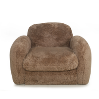 Fauteuil individuel en polaire marron clair, fauteuil d'appoint moelleux et moderne pour la décoration de la chambre et du salon