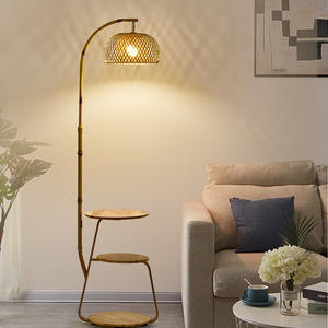 Lampe sur pied vintage, salon, coin canapé, chambre à coucher, chevet, télécommande, table basse de style japonais, Wabi-Sabi - Product Image 4