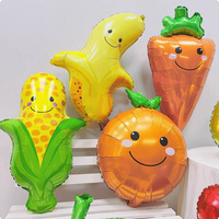 Groente- en fruitballonnenset voor verjaardagsfeestje - Tomaten, maïs, broccoli, banaan, druiven, aardbei - TJ merk, gemengde kleuren, aluminiumfolie