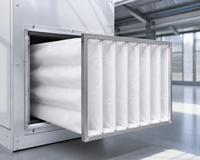 Nouvelle série de filtres à poche moyens, filtre à air primaire HEPA F5, efficacité en fibres synthétiques pour la ventilation industrielle et commerciale