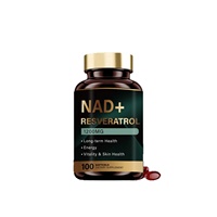 Complément alimentaire liposomal NAD Plus Resvératrol 2-en-1 en gélules molles, formule OEM très vendue, favorise la santé de la peau et la vitalité quotidienne