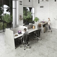 Bureau moderne à pied avec pied réglable, partition, en forme de cube, pour centres d'appels