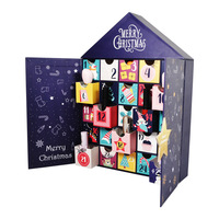 Jouets en forme de maison vintage personnalisés grand emballage de calendrier de l'avent de 25 jours boîte surprise boîtes de l'avent calendrier avec tiroir