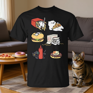 T-shirt Neko Atsume Kawaii Food Outfit Cat Lover, design personnalisable promotionnel pour les fans - Product Image 3