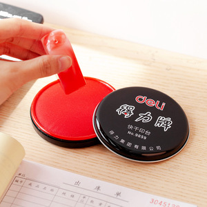 Deli Stamp Pad 9859 Round Red Quick-Drying Inkpad For Office And Financial Use - Product Image 4
