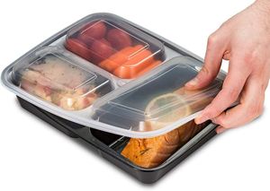 Contenants alimentaires en PP à 3 compartiments, personnalisables OEM, compatibles micro-ondes - Product Image 2