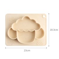 Assiette à dîner pour bébé en silicone sans BPA, design de dessin animé, vaisselle d'entraînement pour enfants avec aspiration, assiette d'alimentation en silicone de qualité alimentaire pour bébé