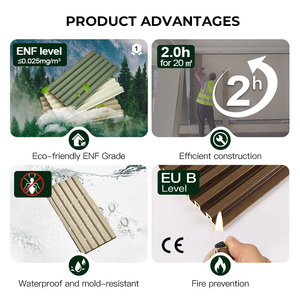 Rãnh gỗ WPC Tường Nội Thất bảng thẩm mỹ đa dạng thiết kế linh hoạt lau sạch 3D trang trí tường bảng điều khiển cho sảnh khách sạn - Product Image 3