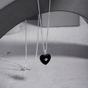 Collar con Forma de Corazón Estilo Metálico Dylam, Joyería Romántica de Plata de Ley 925, Collares Chapados en Rodio - Product Image 4