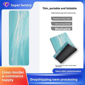 เสื่อโยคะแบบพับได้ ขนาด 183 ซม. รูปทรงสี่เหลี่ยมผืนผ้า กันลื่น ซับเหงื่อ ผลิตจากผ้ากำมะหยี่นุ่ม พกพาสะดวก สำหรับมืออาชีพ จัดส่งแบบดรอปชิปปิ้ง - Product Image 3