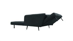 <b>Black</b> Fabric Modern Convertible Loveseat Sleeper <b>Sofa</b> <b>Bed</b> with Pillows for Living Room - Product Image 3