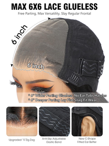 วิกผม HD Lace แบบไม่ต้องใช้กาว <span class=keywords><strong>ผม</strong></span>แท้ ถอนขนแล้ว ตัดแต่งทรงแล้ว แบบลอน พร้อมสวมใส่ วิกผมแท้แบบไม่ต้องใช้กาว แบบเปียกและแบบลอน สำหรับผู้หญิงผิวสี - Product Image 5