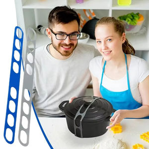 Tapa de silicona reutilizable de 54 cm con correa antisalpicaduras, diseño plegable transpirable y banda elástica para ollas y loncheras universales al por mayor - Product Image 1