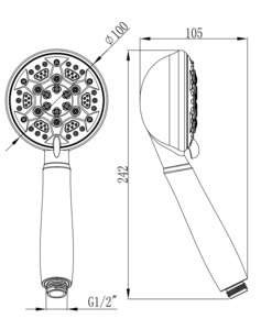Doccetta a mano di lusso a 6 funzioni ad alta pressione e risparmio idrico con finitura cromata, design moderno per uso alberghiero, garanzia di 3 anni - Product Image 6