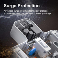 Adaptateur de prise 3 voies Royaume-Uni, rallonge multiprise avec 3 USB, prise murale 13A 3250W, chargeur multiprise mural