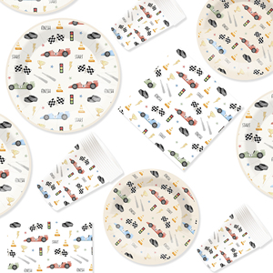 DAMAI - Juego de Decoración para Fiestas Infantiles al por Mayor, Platos de Papel con Temática de Autos, Mantel, Juego de Vajilla Desechable para Fiestas - Product Image 4