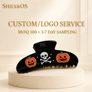 กิ๊บติดผมอะคริลิคการ์ตูนฮาโลวีน Shily&OS ขนาด 10 ซม. - กิ๊บรูปค้างคาว ฟักทอง ผี สำหรับผู้หญิง - Product Image 6