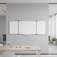 Tableau blanc magnétique pliable effaçable à sec, cadre en aluminium anodisé, dos en acier galvanisé, design portable pour bureau et salle de classe